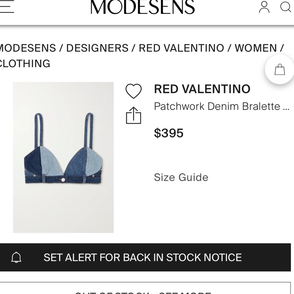Authentic!!!!!! Red Valentino Denim Patchwork Bra… - image 2